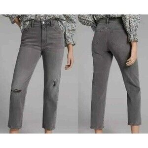 Anthropologie Pilcro The Borrowed Boyfriend Jeans Womens 25 Gray‎ Distressed